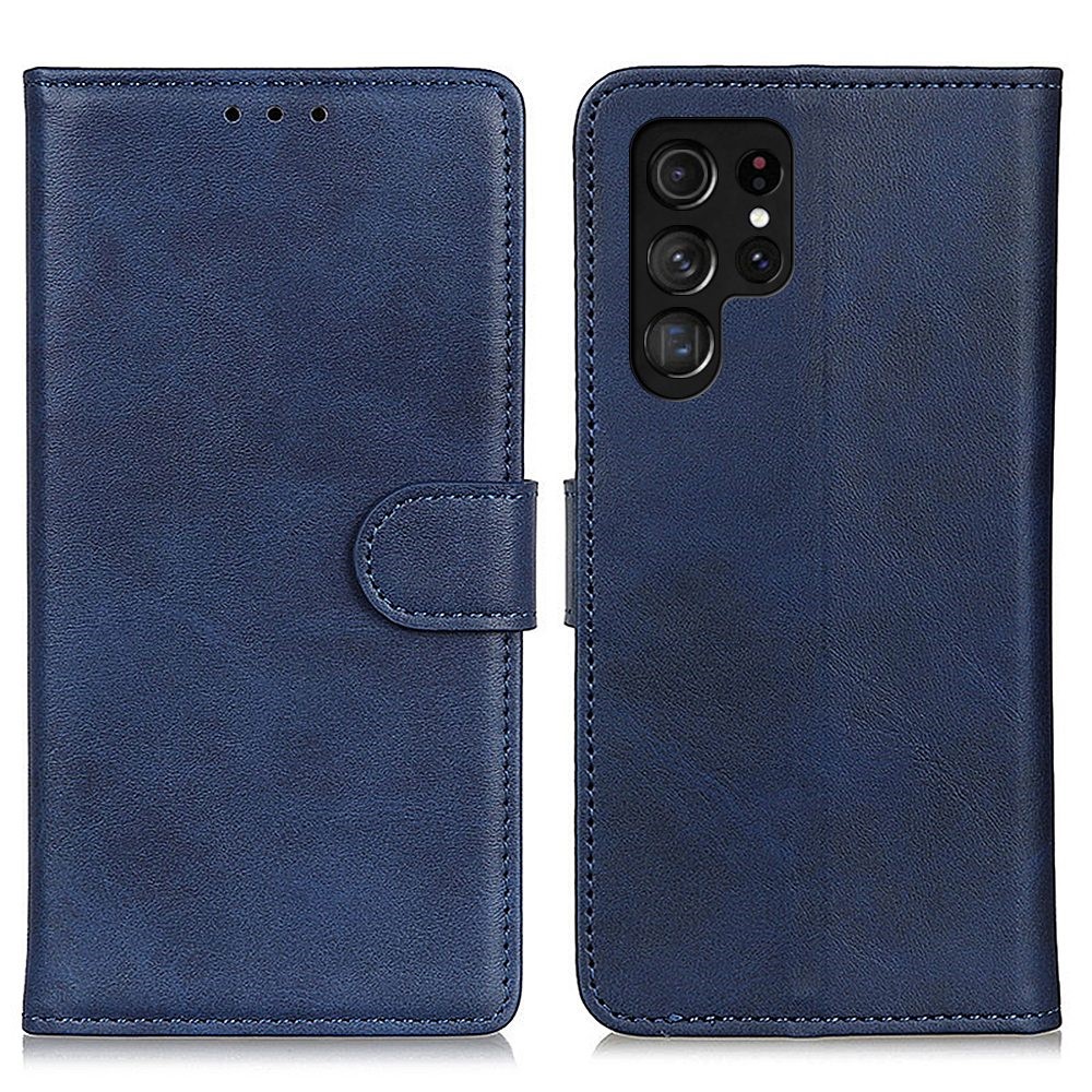  Samsung Galaxy S23 Ultra Fodral Solid Läder Blå