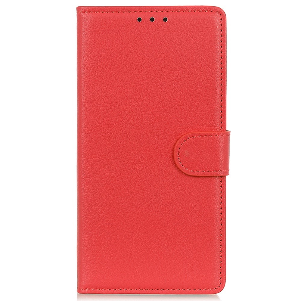  Samsung Galaxy S23 Ultra Fodral Litchi Läder Röd