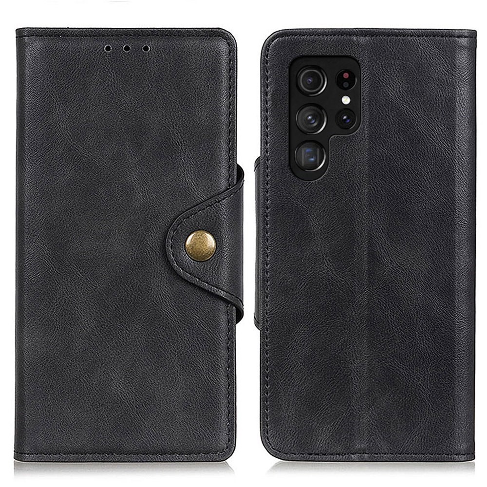  Samsung Galaxy S23 Ultra Fodral Magnetisk Mässing Svart