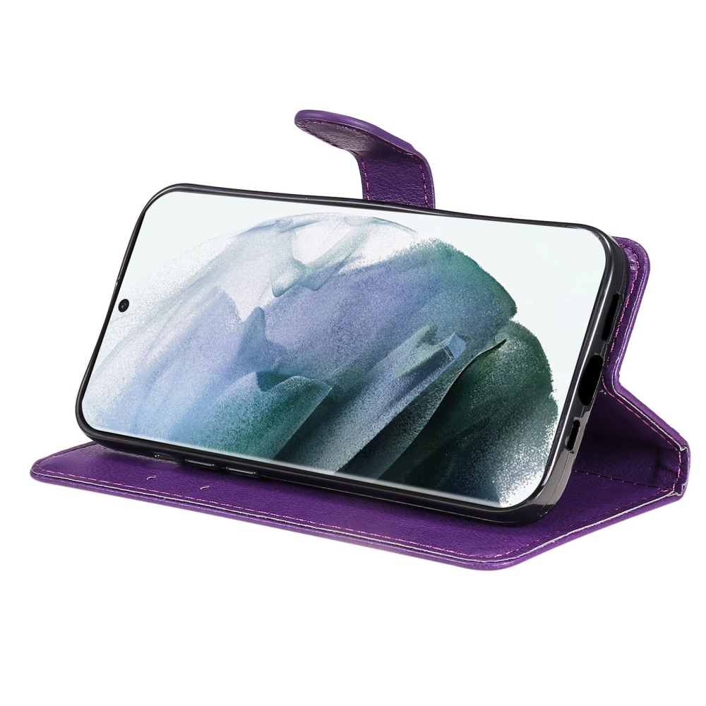  Samsung Galaxy S23 Ultra Fodral Solid Läder Lila