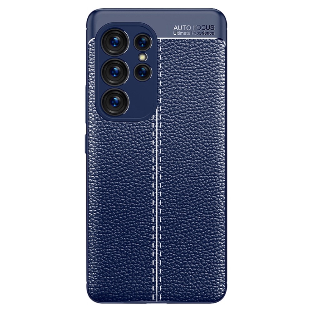  Samsung Galaxy S23 Ultra Skal Litchi Textur Blå