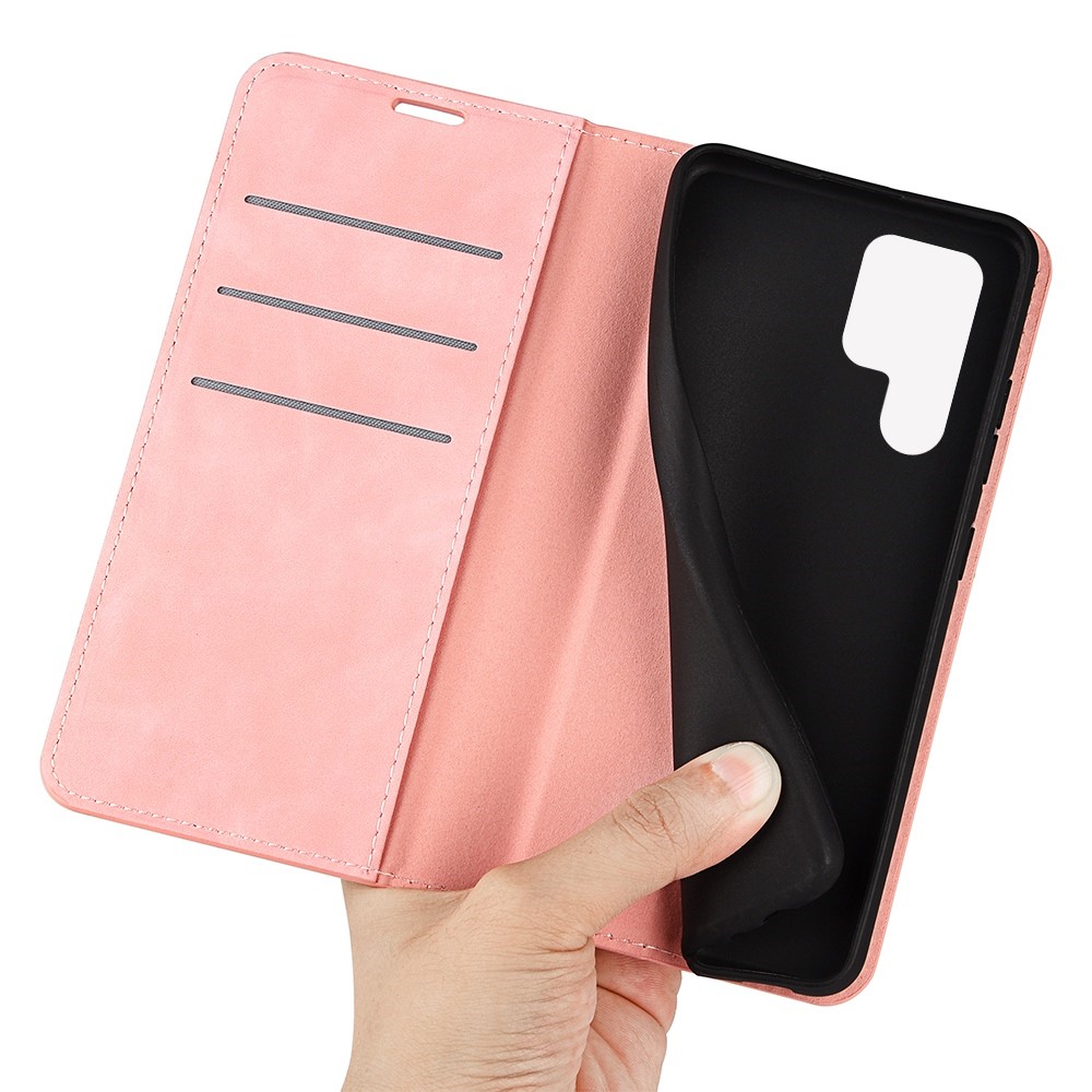  Samsung Galaxy S23 Ultra Fodral Flip Skin Touch Rosa