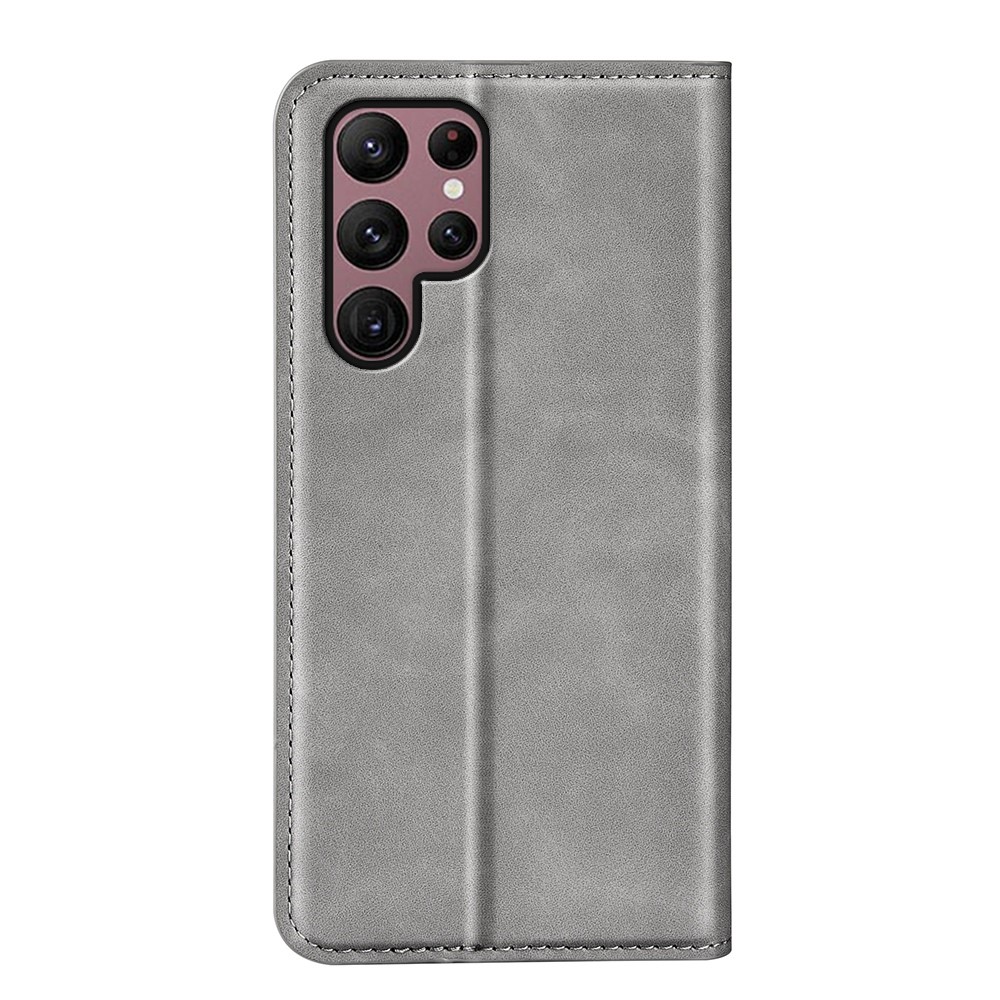  Samsung Galaxy S23 Ultra Fodral Flip Skin Touch Grå