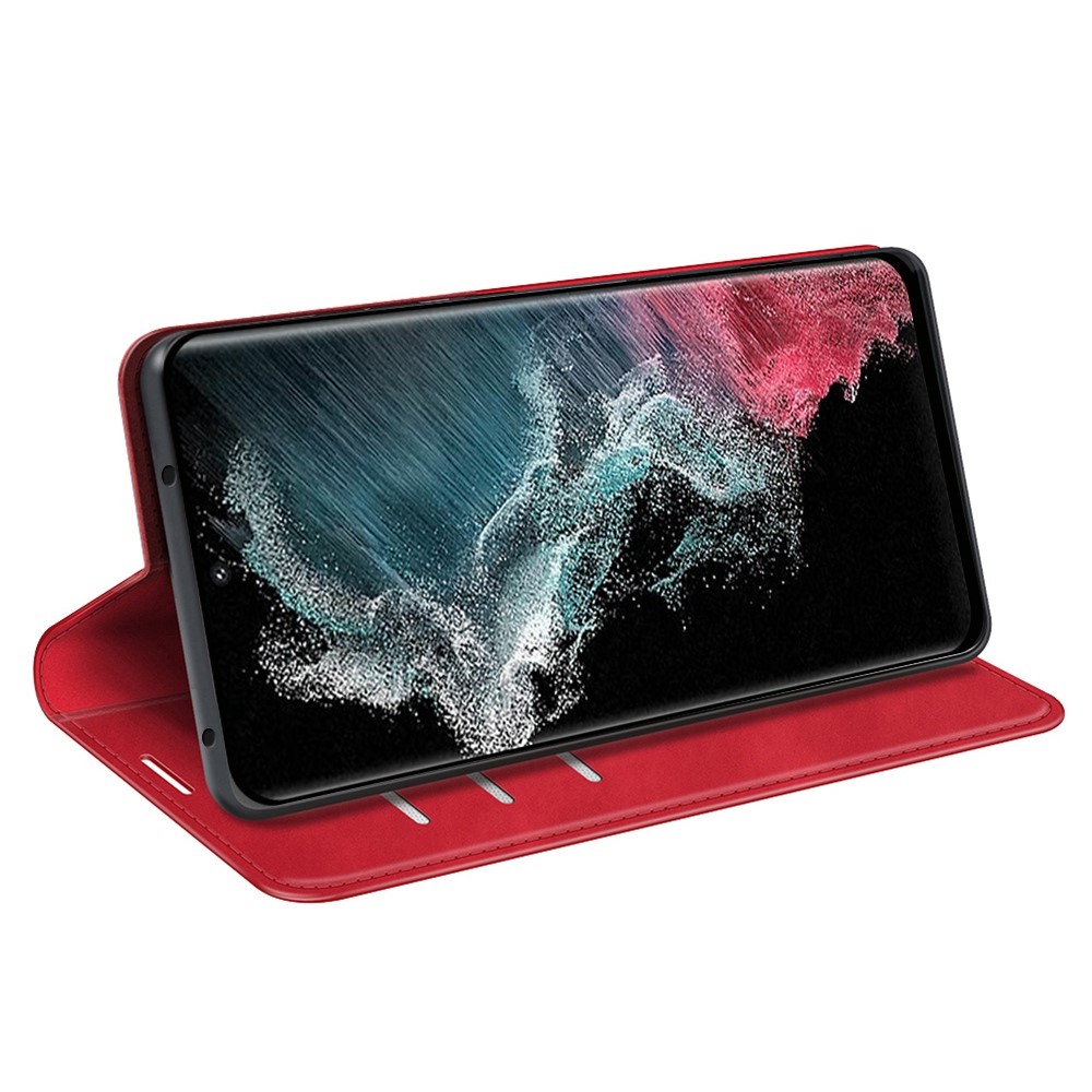  Samsung Galaxy S23 Ultra Fodral Flip Skin Touch Röd