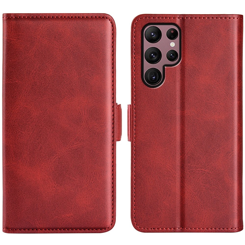  Samsung Galaxy S23 Ultra Fodral Magnetisk Stängning Röd