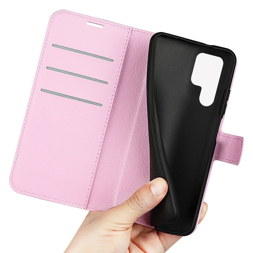  Samsung Galaxy S23 Ultra Fodral Litchi Läder Ljus Rosa