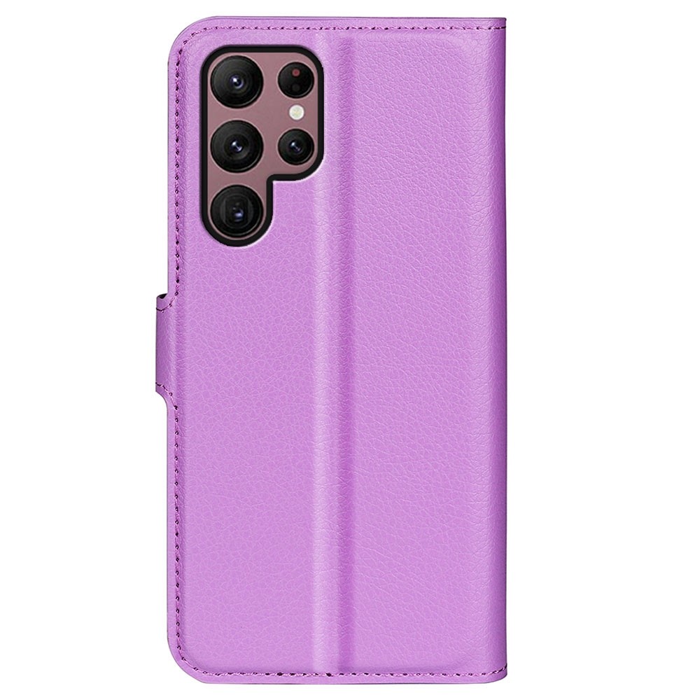  Samsung Galaxy S23 Ultra Fodral Litchi Läder Lila