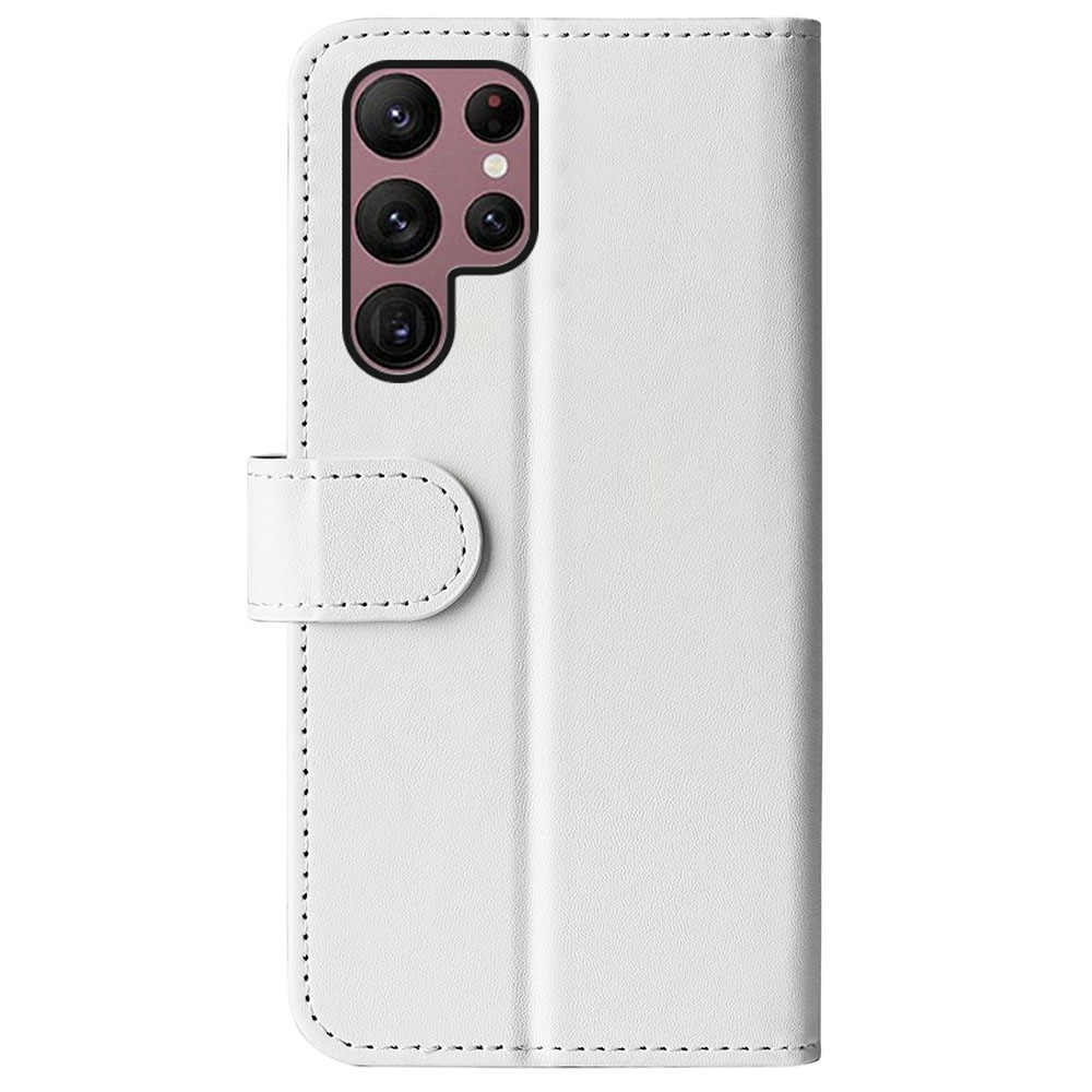  Samsung Galaxy S23 Ultra Fodral Crazy Horse Läder Vit