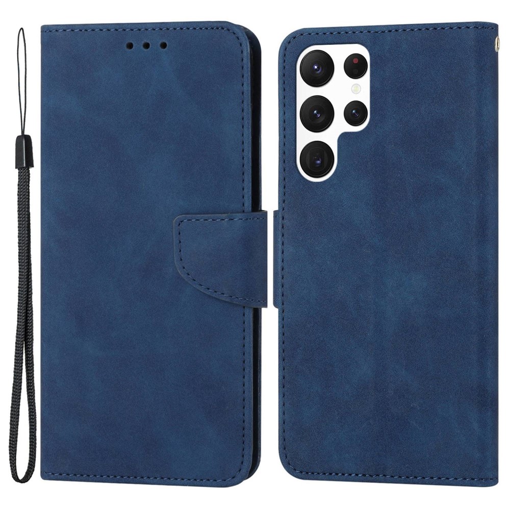  Samsung Galaxy S23 Ultra Fodral Läder Blå