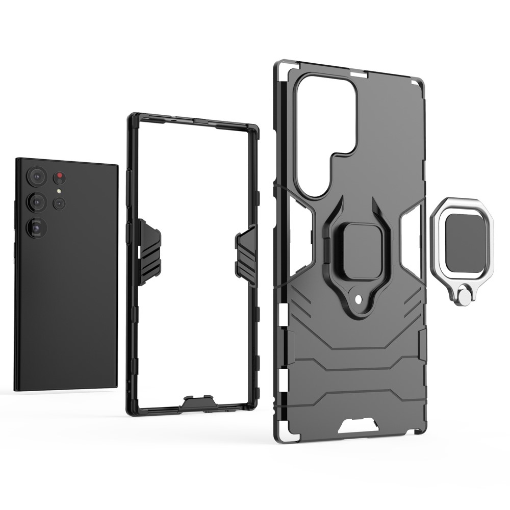 Samsung Galaxy S23 Ultra Skal Hybrid Ring Röd
