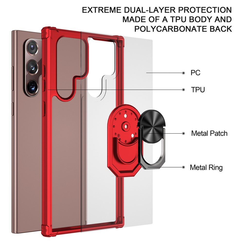  Samsung Galaxy S23 Ultra Skal Ring Hybrid Svart