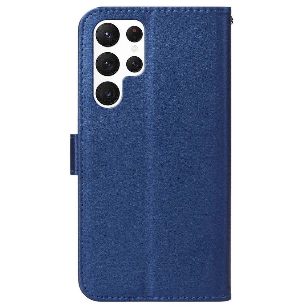  Samsung Galaxy S23 Ultra Fodral Solid Läder Blå