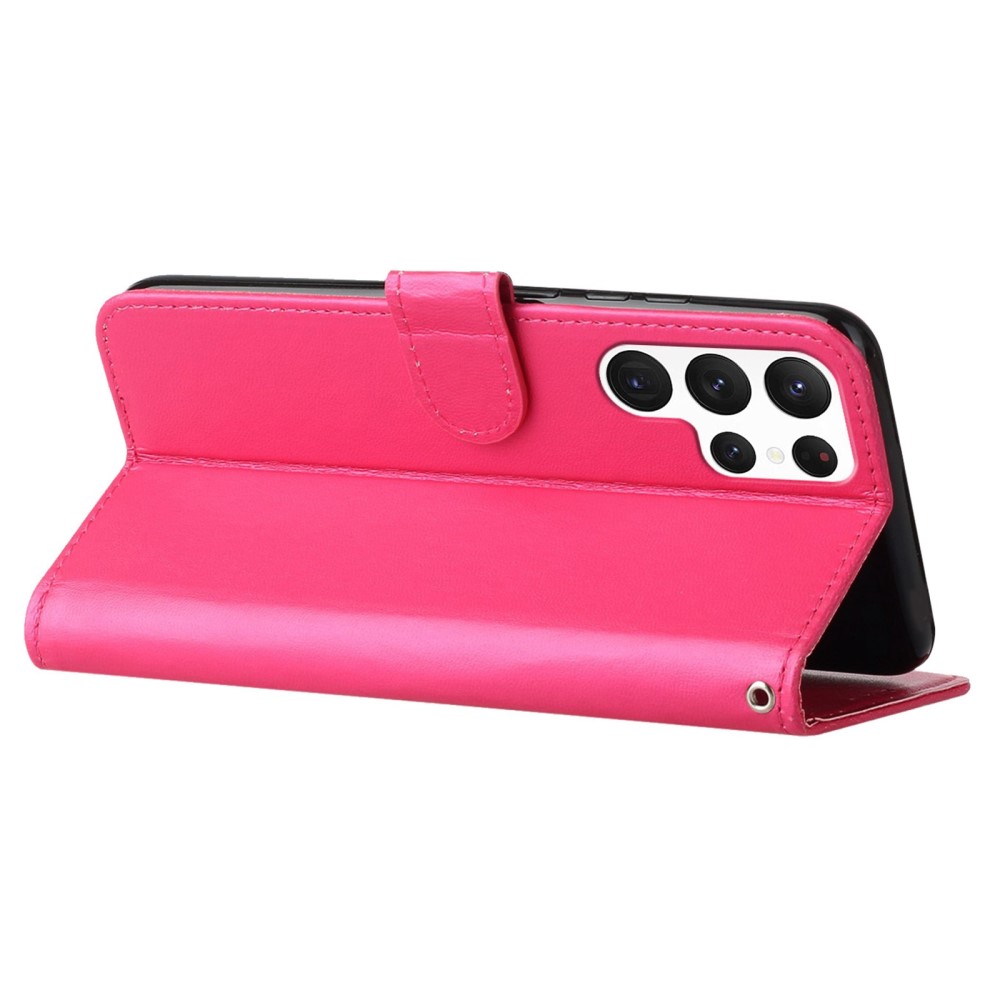  Samsung Galaxy S23 Ultra Fodral Solid Läder Rosa