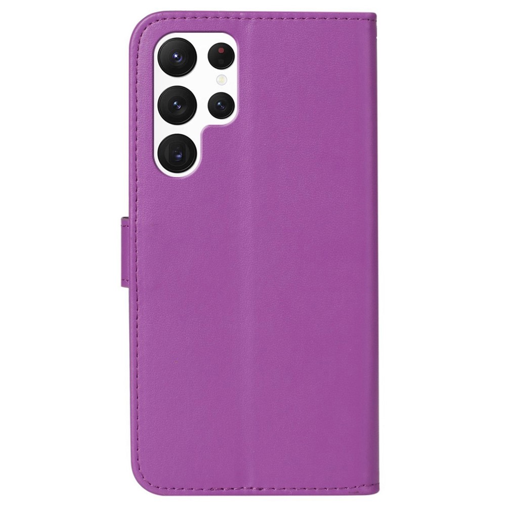  Samsung Galaxy S23 Ultra Fodral Solid Läder Lila