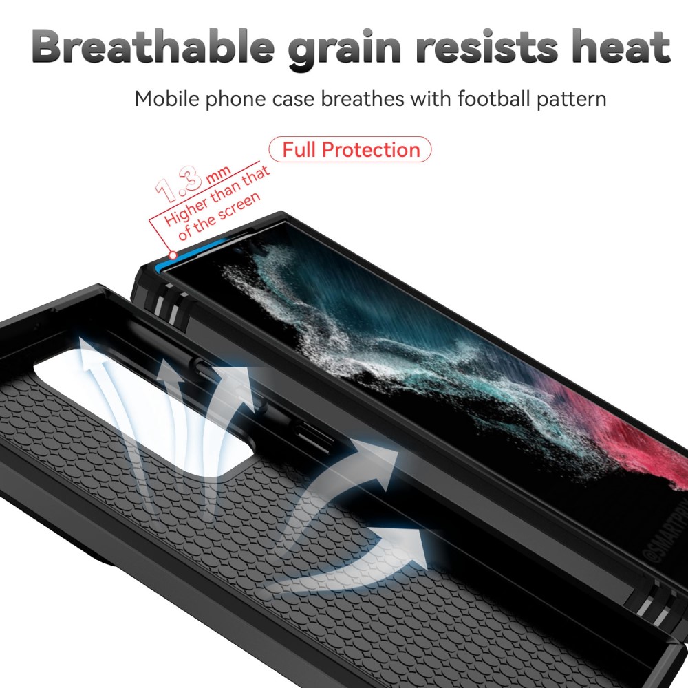  Samsung Galaxy S23 Ultra Skal Hybrid Ring CamShield Svart