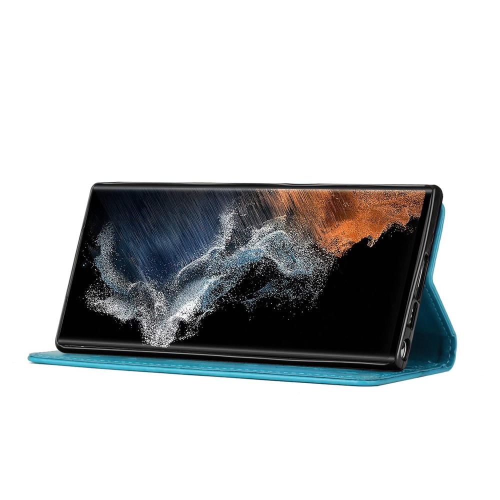  Samsung Galaxy S23 Ultra Fodral Med Tryck Blå