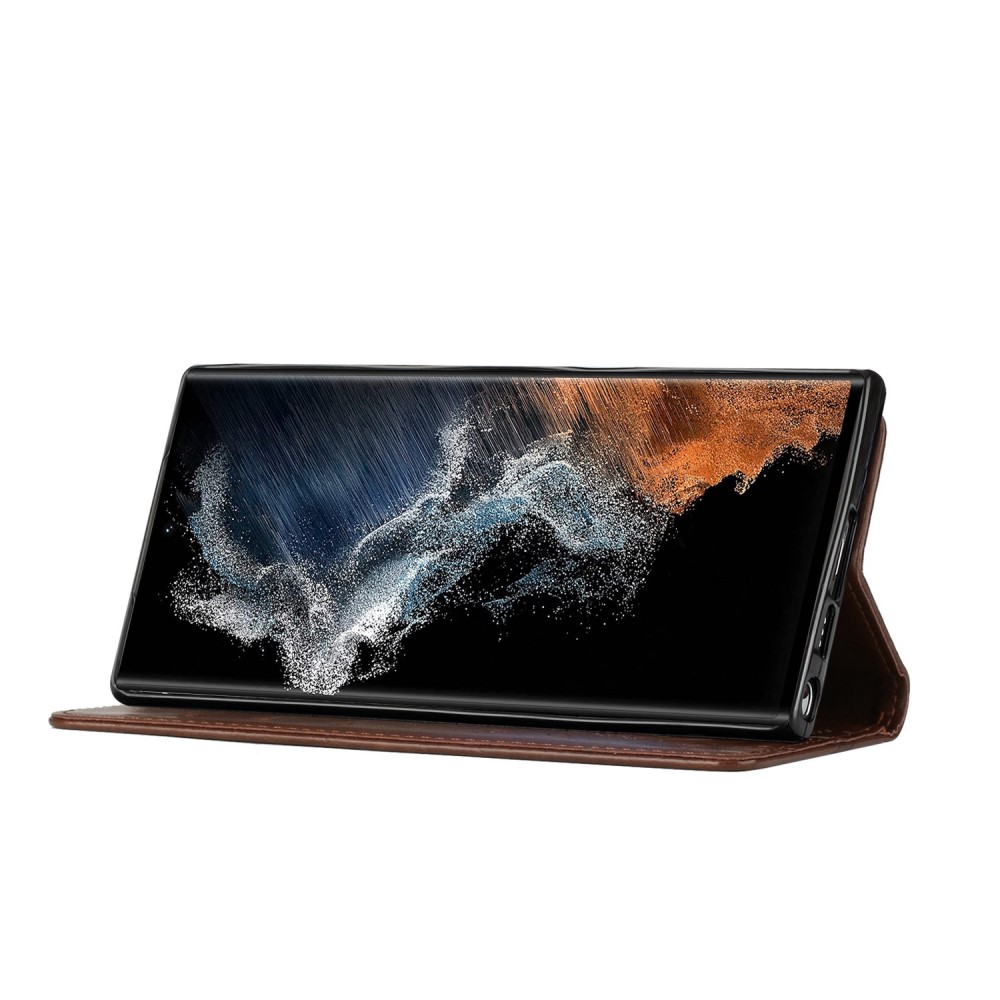  Samsung Galaxy S23 Ultra Fodral Med Tryck Brun