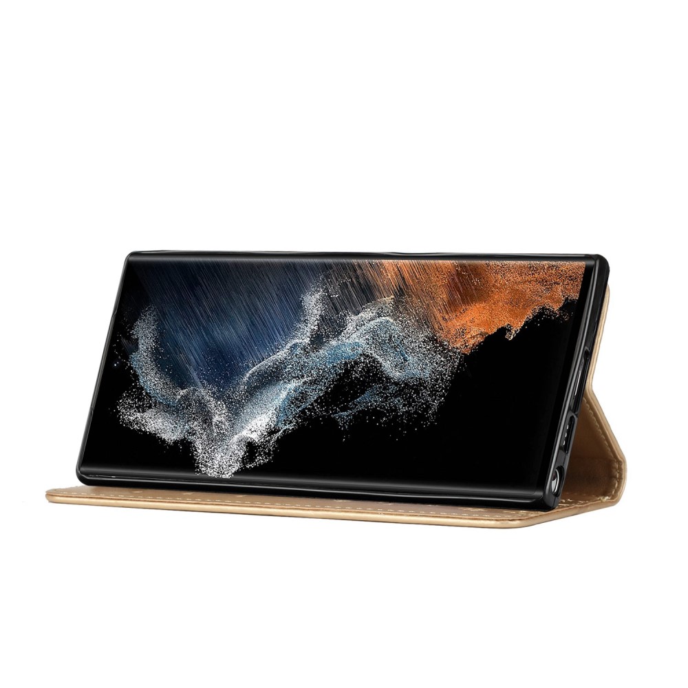  Samsung Galaxy S23 Ultra Fodral Med Tryck Guld