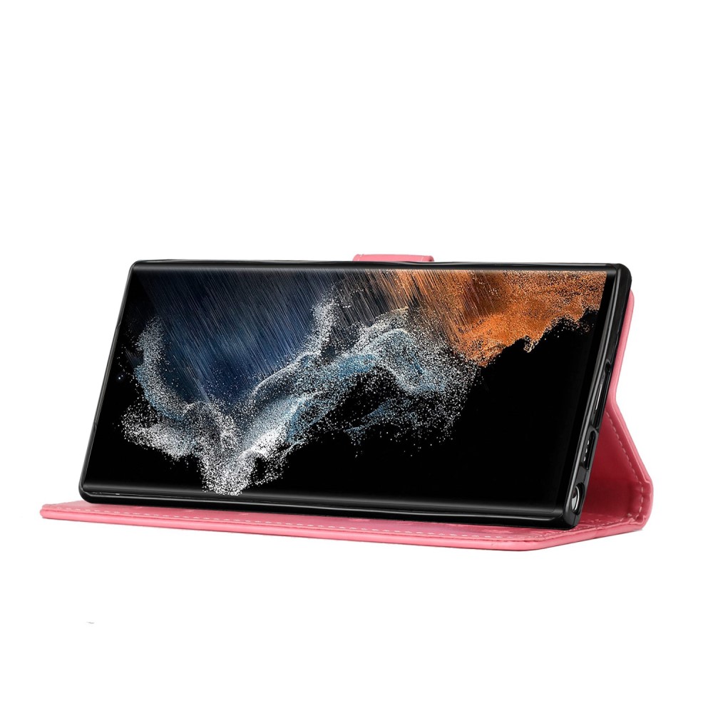  Samsung Galaxy S23 Ultra Fodral Med Tryck Rosa