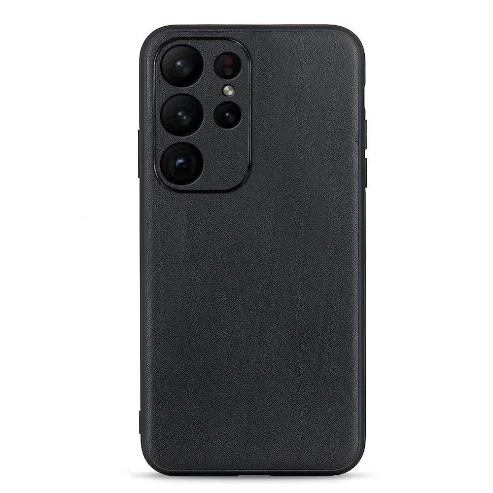  Samsung Galaxy S23 Ultra Skal Äkta Läder Svart