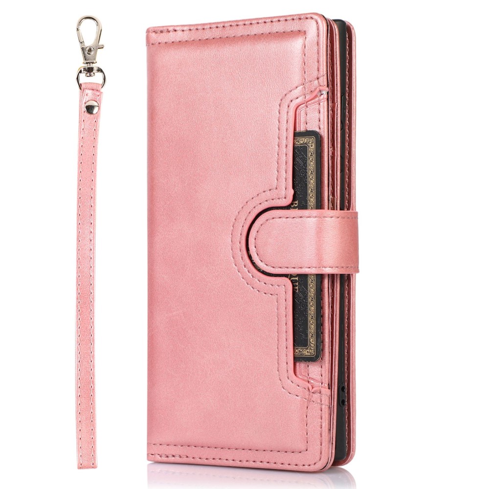  Galaxy S23 Ultra Fodral Multifunktionell Split Läder Roséguld