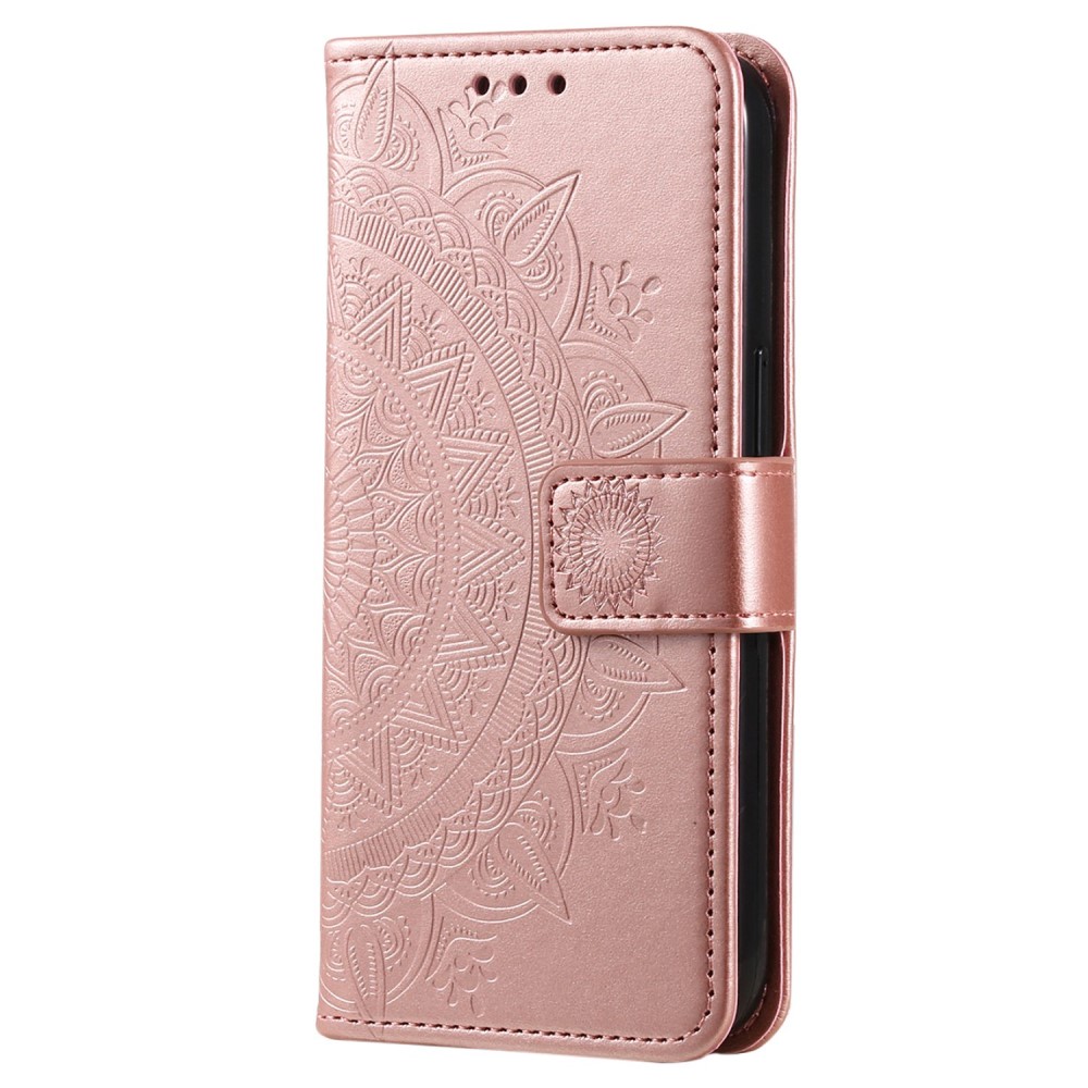  Samsung Galaxy S23 Ultra Fodral Mandala Läder Roséguld