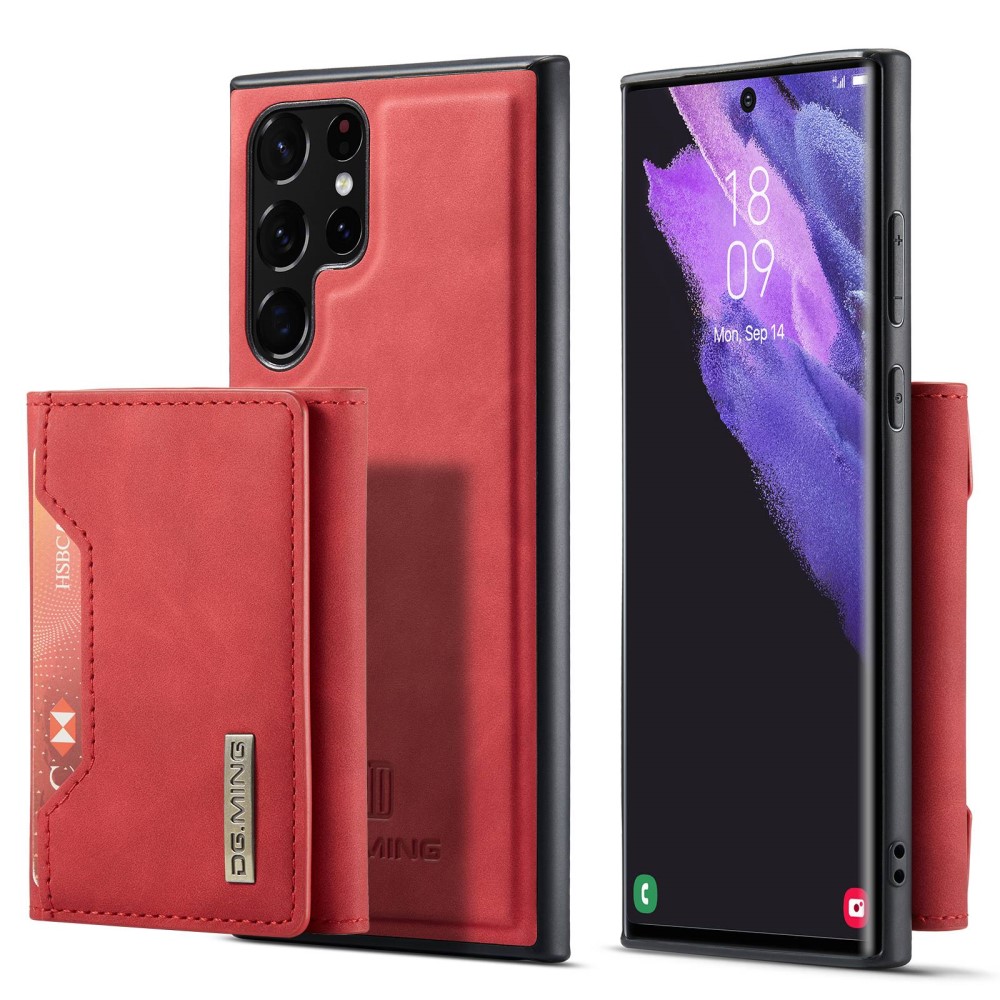 DG.MING DG.MING Galaxy S23 Ultra Skal Med Magnetisk Plånbok Röd