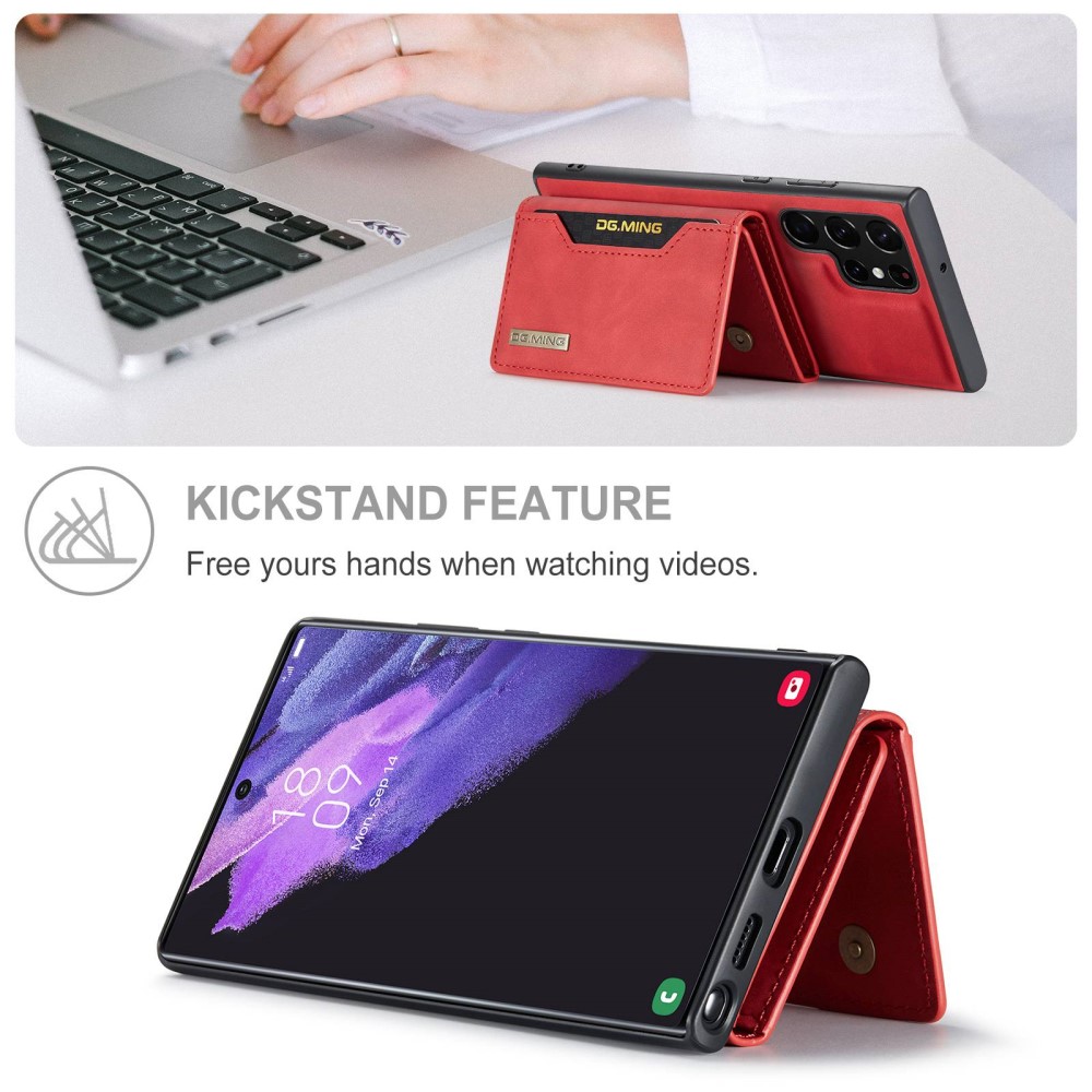 DG.MING DG.MING Galaxy S23 Ultra Skal Med Magnetisk Plånbok Röd