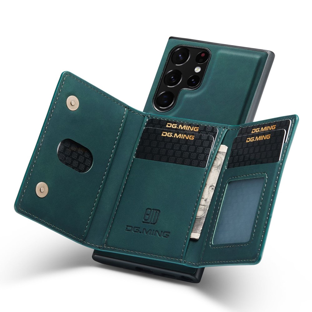 DG.MING DG.MING Galaxy S23 Ultra Skal Med Magnetisk Plånbok Grön