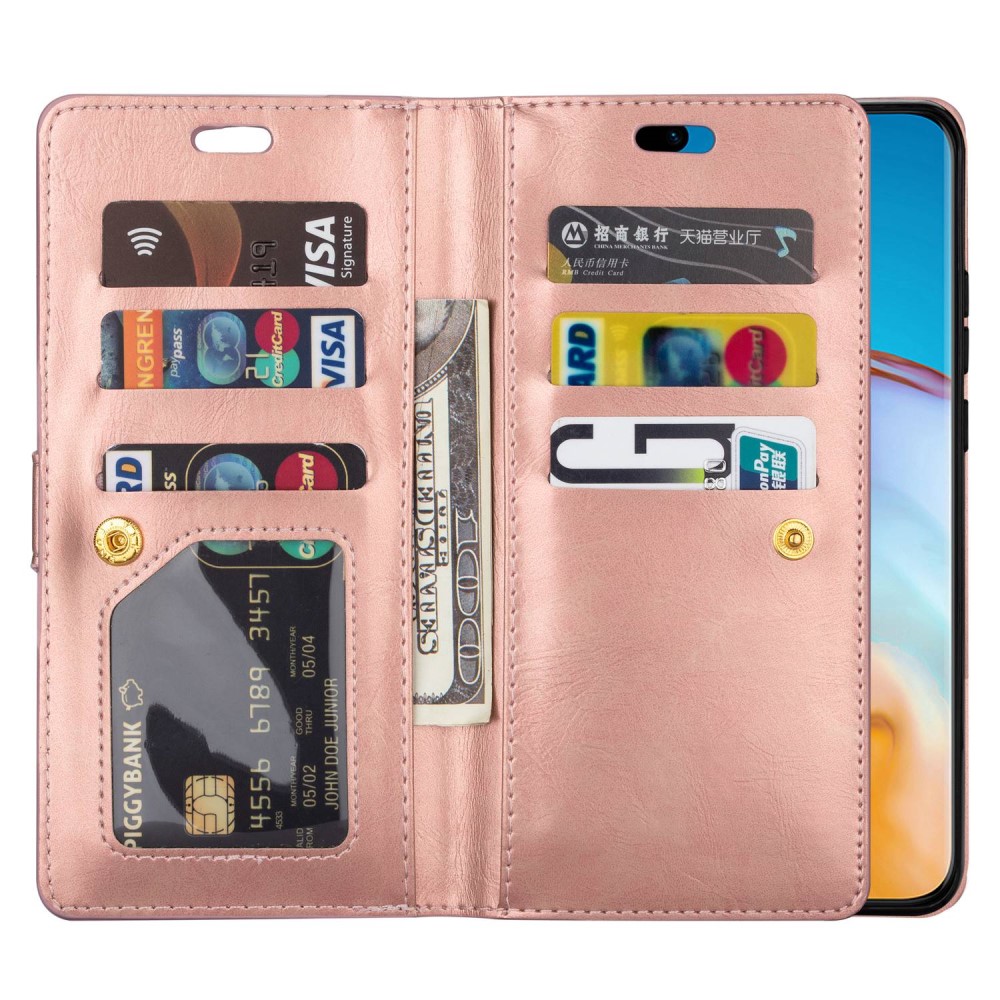  Galaxy S23 Ultra Fodral Multifunktionell Med Frontficka Roséguld