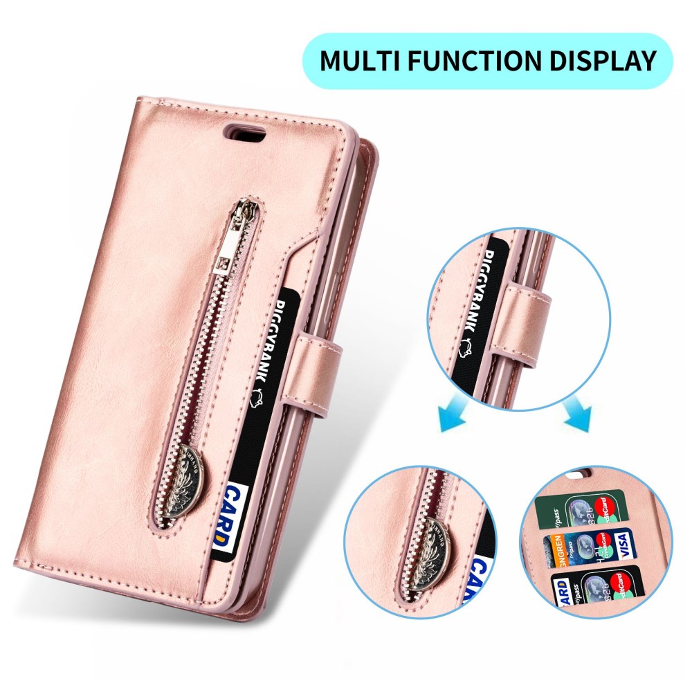  Galaxy S23 Ultra Fodral Multifunktionell Med Frontficka Roséguld