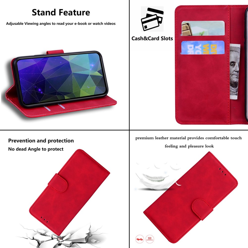  Samsung Galaxy S23 Ultra Fodral Läder Röd