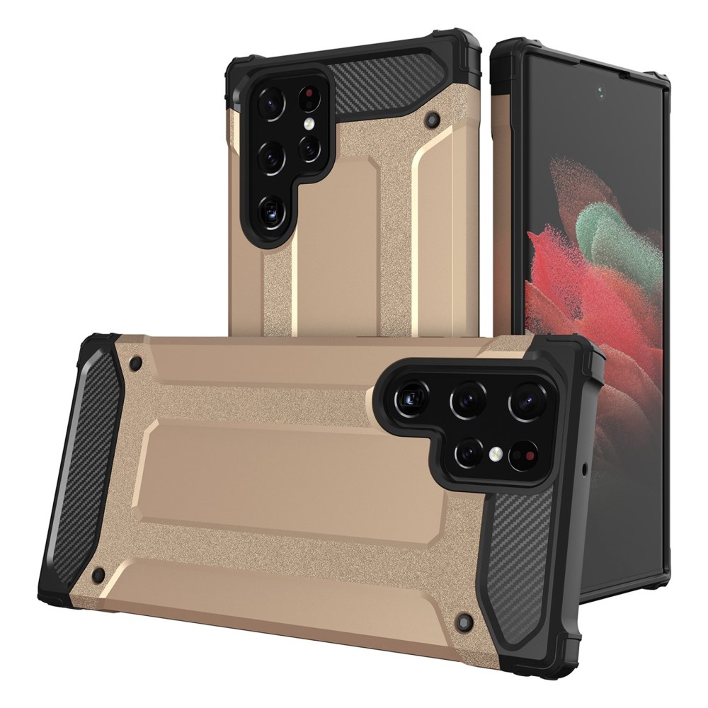  Samsung Galaxy S23 Ultra Skal Shockproof Hybrid Armor Guld