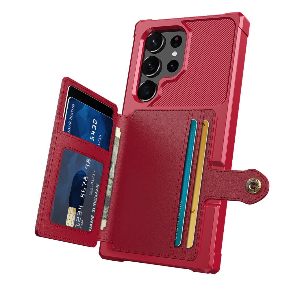  Samsung Galaxy S23 Ultra Skal Med Plånbok Röd