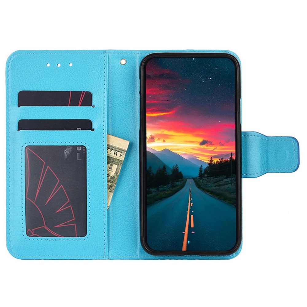  Samsung Galaxy S23 Ultra Fodral Läder Ljus Blå