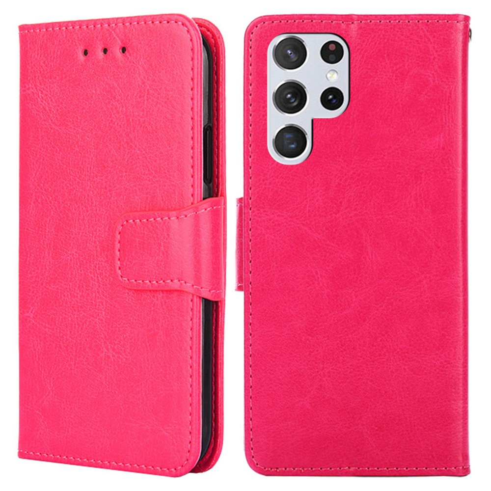  Samsung Galaxy S23 Ultra Fodral Läder Rosa