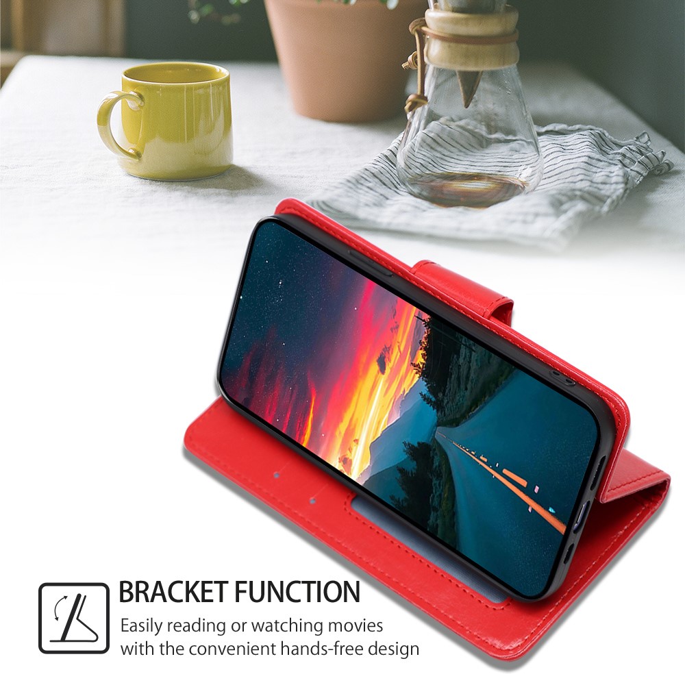  Samsung Galaxy S23 Ultra Fodral Läder Röd