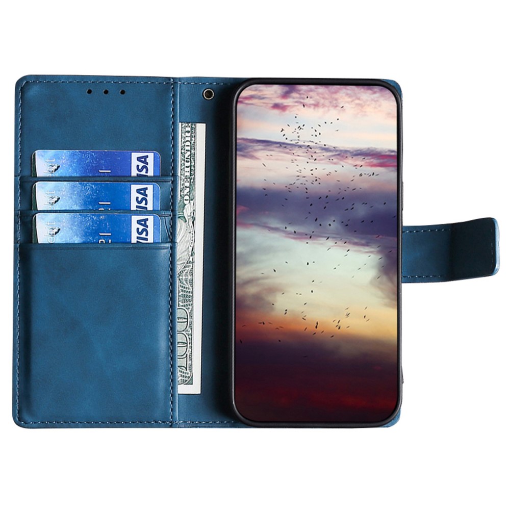  Samsung Galaxy S23 Ultra Fodral Krokodil Textur Blå