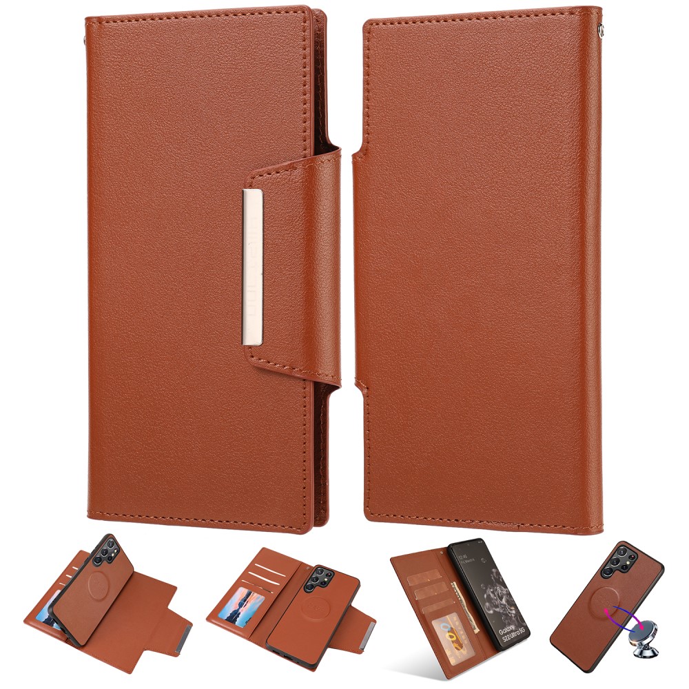  Samsung Galaxy S23 Ultra 2in1 Magnet Fodral Brun
