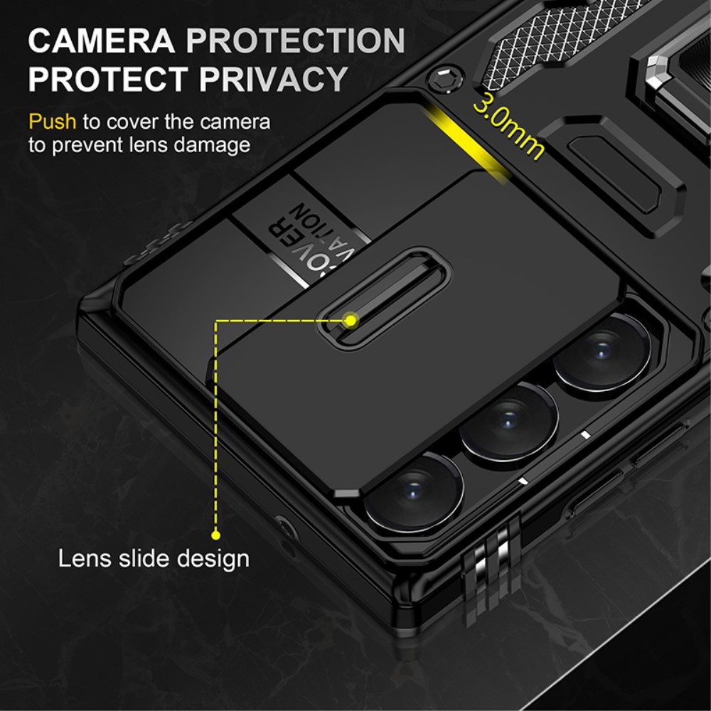 Samsung Galaxy S23 Ultra Skal Hybrid Ring Armor Svart