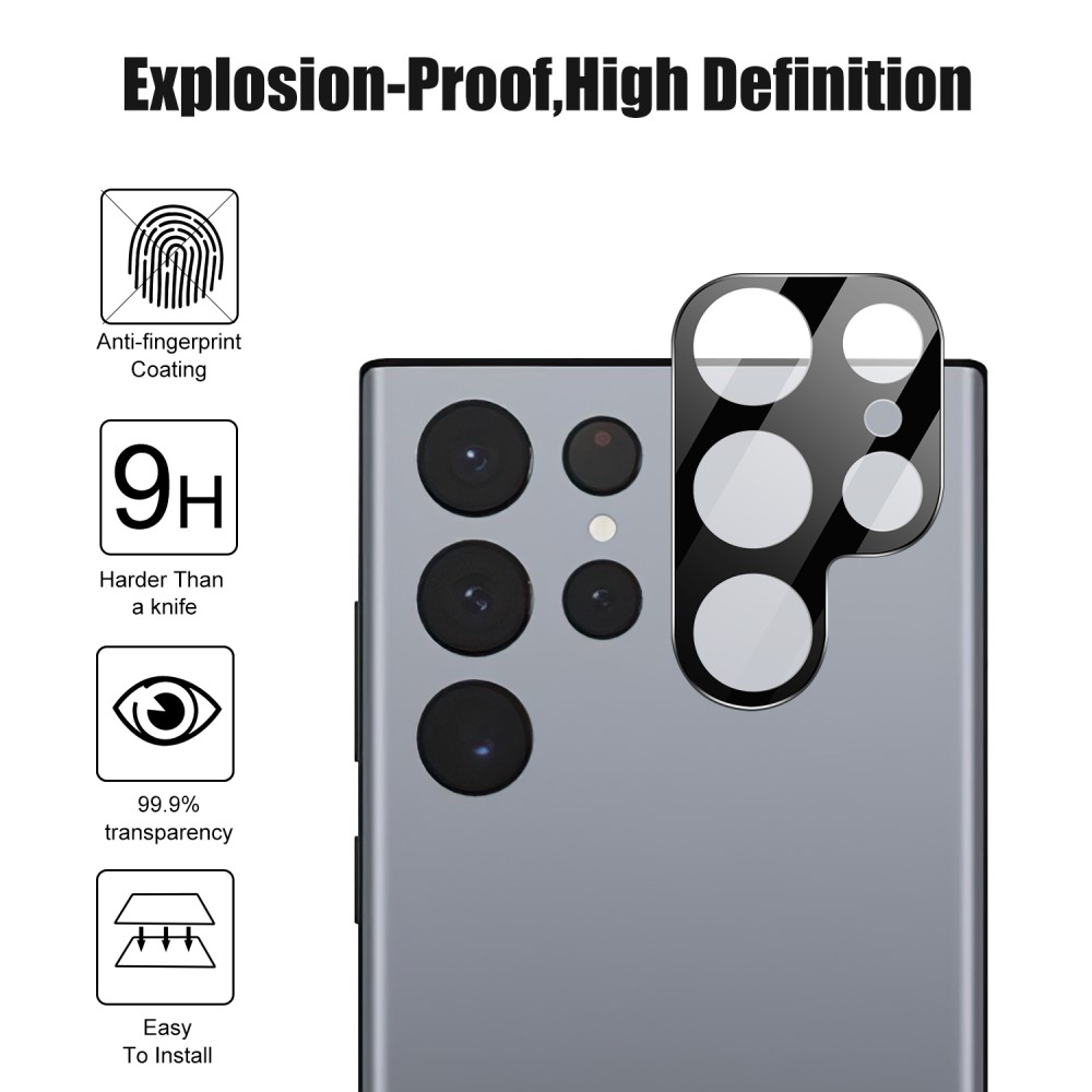  Samsung Galaxy S23 Ultra Linsskydd Härdat Glas Svart