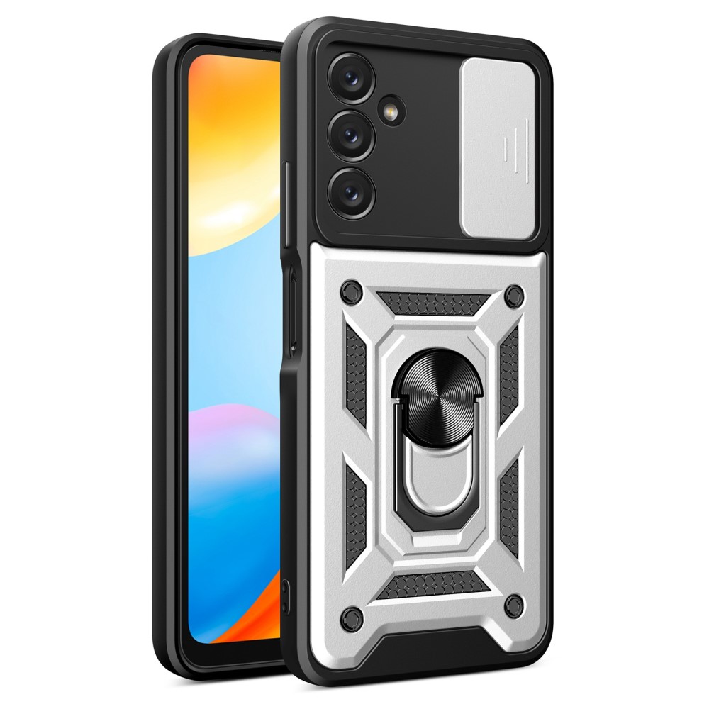  Samsung Galaxy A14 4G/5G Skal Ring CamShield Hybrid Silver