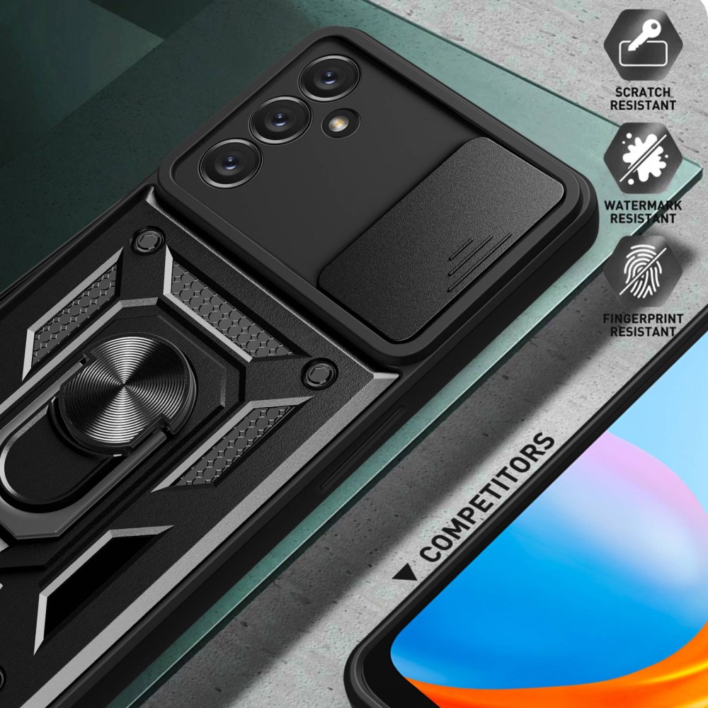  Samsung Galaxy A14 4G/5G Skal Ring CamShield Hybrid Silver