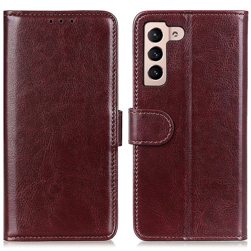 Samsung Galaxy S23 Fodral Crazy Horse Läder Brun