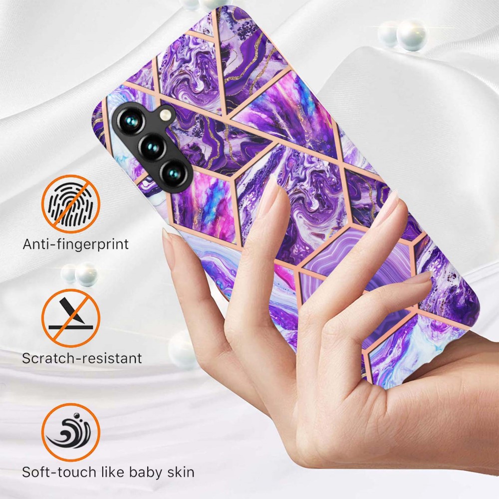  Samsung Galaxy A14 4G/5G Skal Marmor Mörk Lila