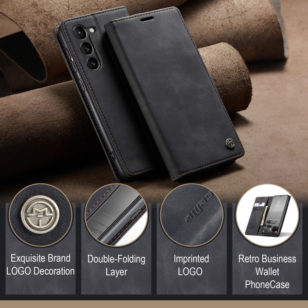 CASEME CASEME Samsung Galaxy S23 Fodral Flip Läder Svart