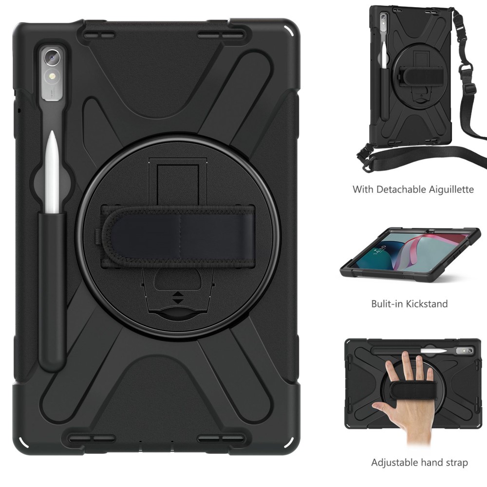  Lenovo Tab P11 Pro Gen 2 Skal 360 Rotation Shockproof Med Rem Svart