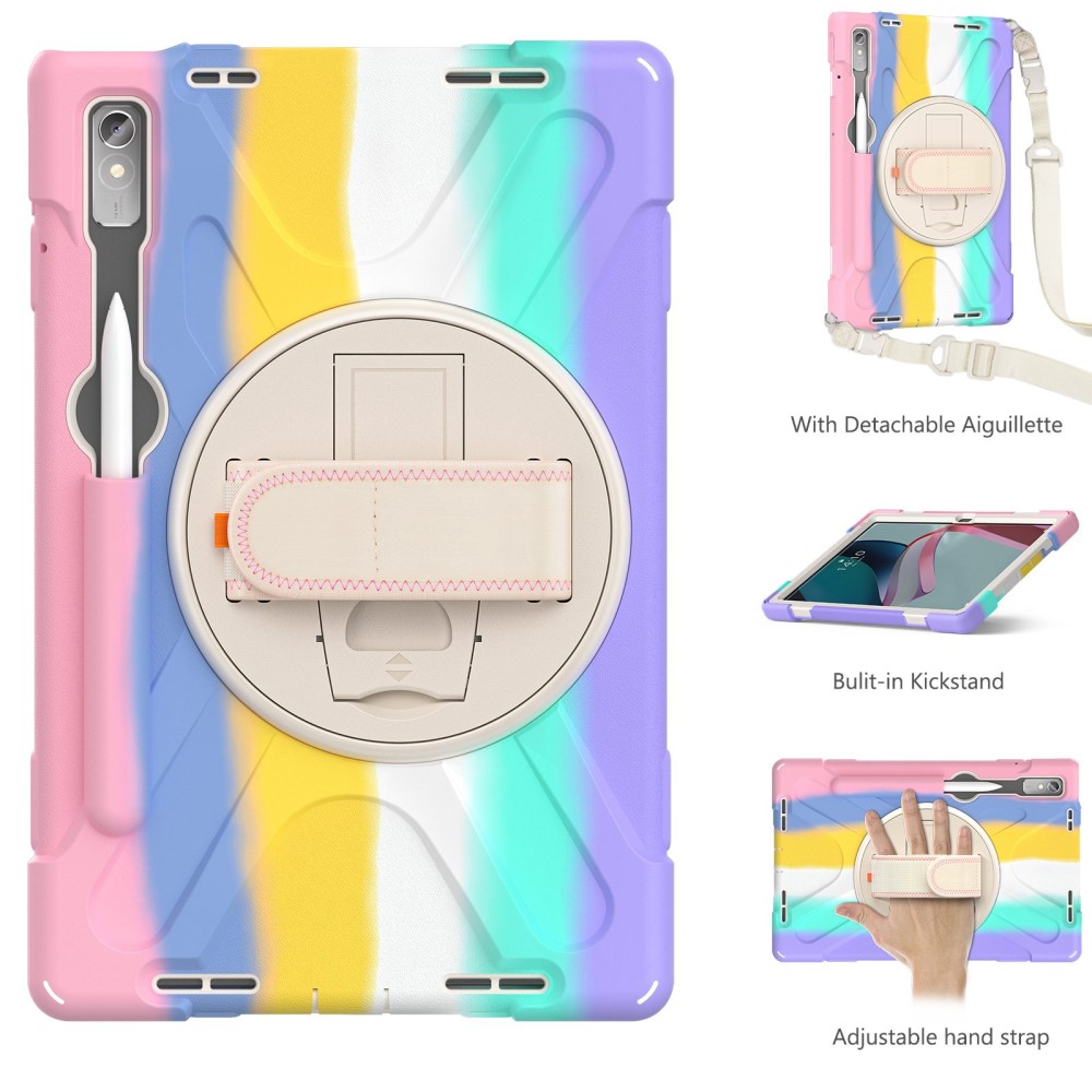  Lenovo Tab P11 Pro Gen 2 Skal 360 Rotation Shockproof Med Rem Rainbow