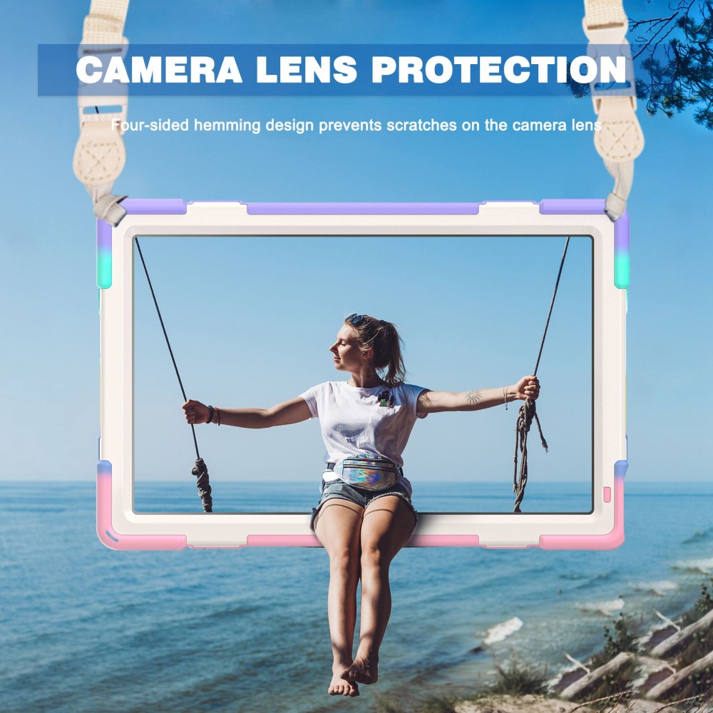  Lenovo Tab P11 Pro Gen 2 Skal 360 Rotation Shockproof Med Rem Rainbow