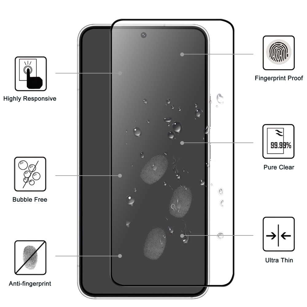  Samsung Galaxy S23 Skärmskydd Heltäckande Härdat Glas